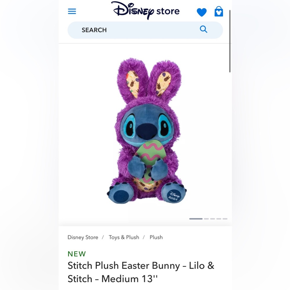 Stitch Easter Bunny plush